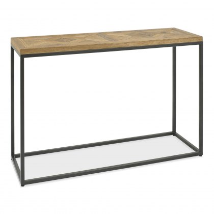 Lowry Rustic Oak & Peppercorn Console Table