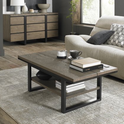 Turner Weathered Oak & Peppercorn Coffee Table