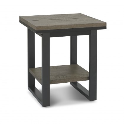 Turner Weathered Oak & Peppercorn Lamp Table