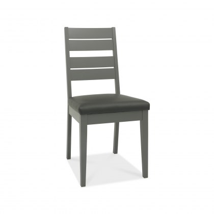 Hopper Dark Grey Faux Leather Chairs with Dark Grey Legs