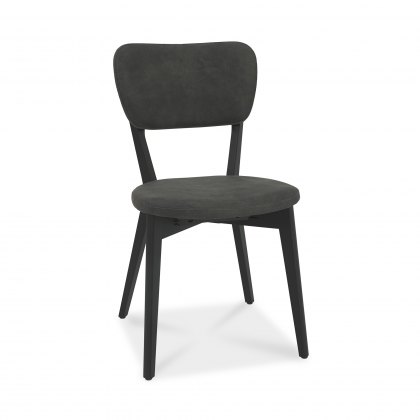 Tuxen Dark Grey Fabric Back Chairs with Peppercorn Legs