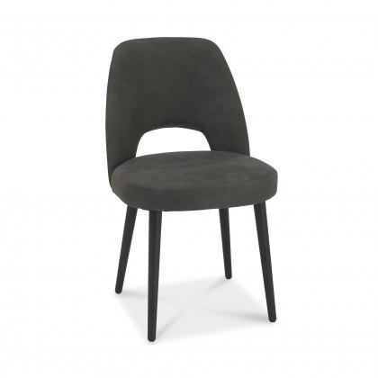 Tuxen Dark Grey Fabric Chairs with Peppercorn Legs