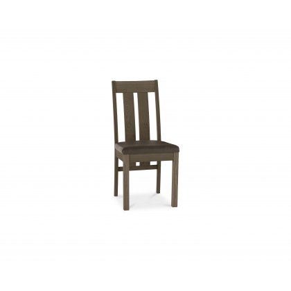 Blake Dark Oak Distressed Bonded Leather Slatted Chairs