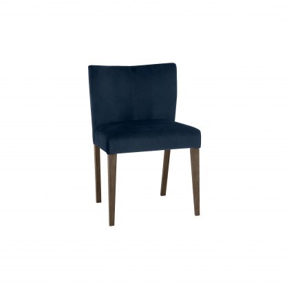 Blake Dark Oak Dark Blue Velvet Fabric Low Back Chairs