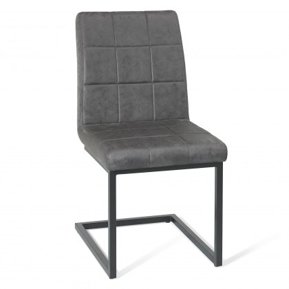 Lewis Dark Grey Fabric Chairs with Black Frame