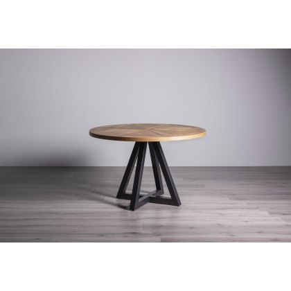 Lowry Rustic Oak 4 Seater Dining Table & 4 Lewis Blue Velvet Fabric Chairs