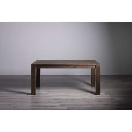 Blake Dark Oak 6-8 Dining Table & 6 Lewis Petrol Blue Velvet Fabric Chairs