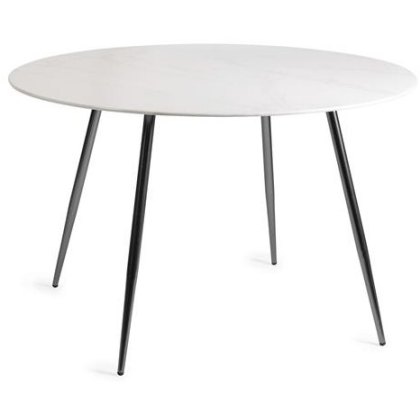 Francesca - White Ceramic 4 Seater Circular Dining Table