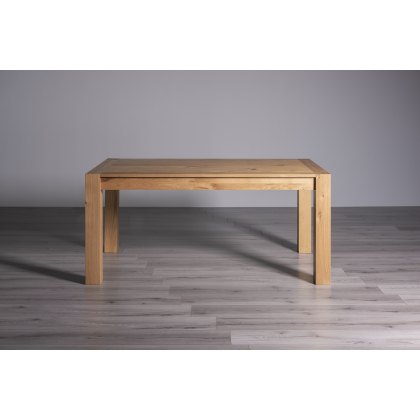 Blake Light Oak 6-8 Dining Table & 6 Lewis Petrol Blue Velvet Fabric Chairs