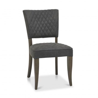 Constable Fumed Oak Chair in Dark Grey Fabric