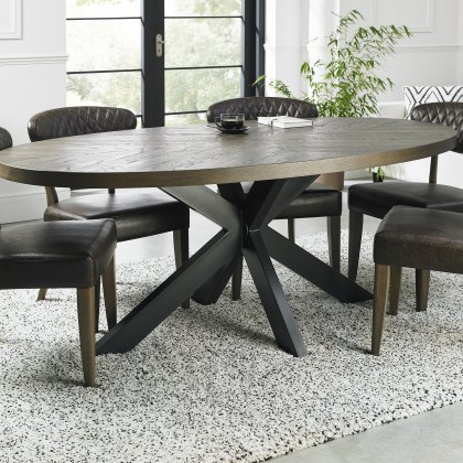 Bosco Fumed Oak 6 Seater Dining Table