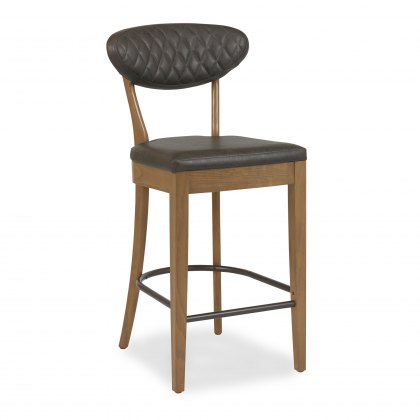 Bosco Rustic Oak Bar Stools in Old West Vintage