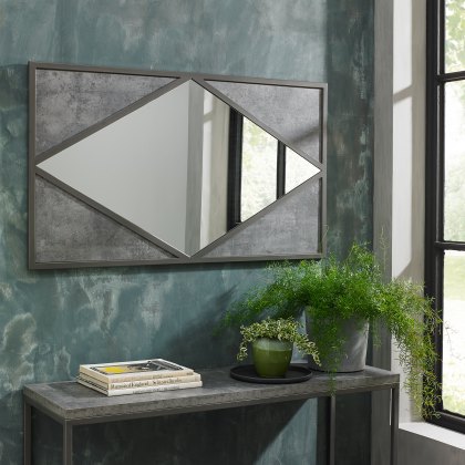 Degas Zinc & Dark Grey Rectangular Wall Mirror
