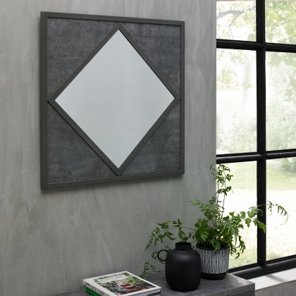 Degas Zinc & Dark Grey Square Wall Mirror