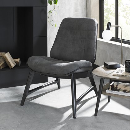 Tuxen Peppercorn Casual Chair in Dark Grey Fabric