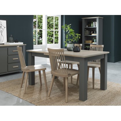 Hopper Scandi Oak 4-6 Dining Table & 4 Johansen Spindle Chairs in Scandi Oak