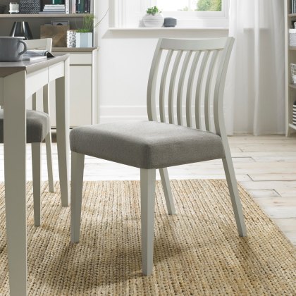 Jasper Soft Grey Low Back Slatted Chairs in a Titanium Fabric