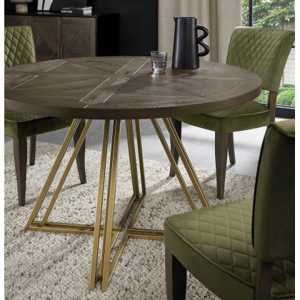 Varela Fumed Oak 4 Seater Circular Dining Table