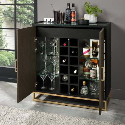 Varela Fumed Oak Drinks Cabinet