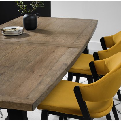 Rosen Weathered Oak & Peppercorn 4 - 6 Seater Dining Table