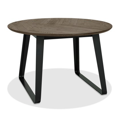 Castello Weathered Oak & Peppercorn 4 Seater Circular Dining Table
