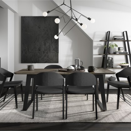 Castello Weathered Oak & Peppercorn 6-8 Seater Extension Dining Table