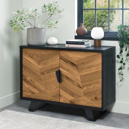 Castello Rustic Oak & Peppercorn Narrow Sideboard