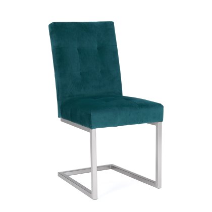 Turner Dark Oak Uph Sea Green Velvet Cantilever Chairs