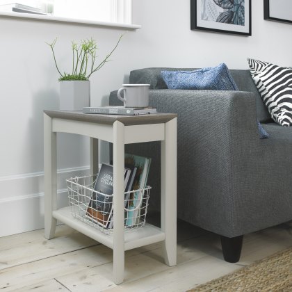 Jasper Grey Washed Oak & Soft Grey Side Table