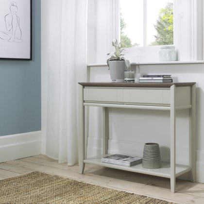 Jasper Grey Washed Oak & Soft Grey Console Table with Drawers