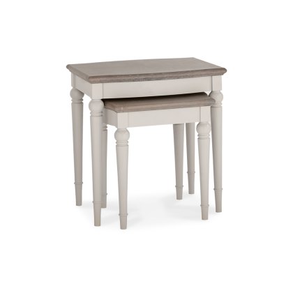 Miller Grey Washed Oak & Soft Grey Nest of Lamp Tables