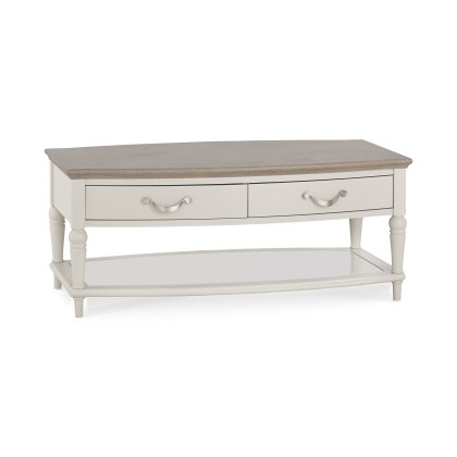 Miller Grey Washed Oak & Soft Grey Coffee Table with Drawers