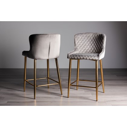 Cezanne Gold Quilted Bar Stool Colour Grey Home Origins