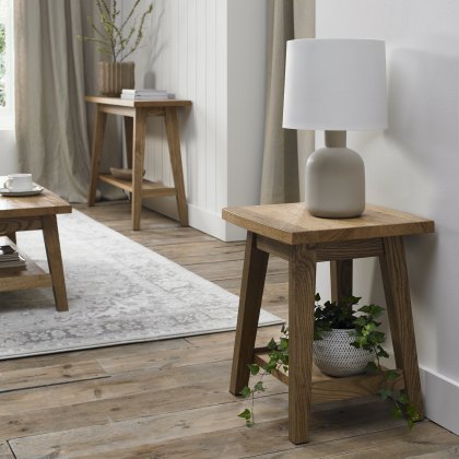 Rosen Rustic Oak Lamp Table