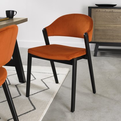 Rosen Peppercorn Rust Velvet Fabric Upholstered Side Chairs