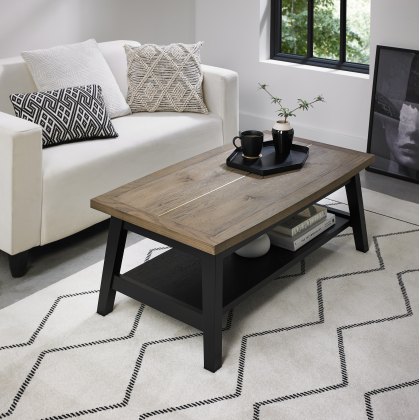 Rosen Weathered Oak & Peppercorn Coffee Table