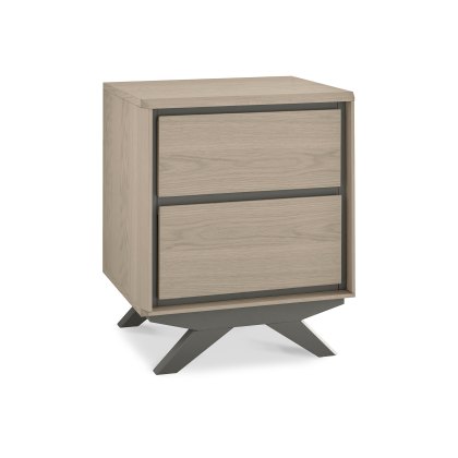 Olsen Scandi Oak & Dark Grey 2 Drawer Nightstand