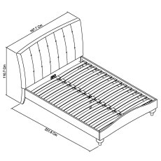 Miller Soft Grey Uph Bedstead Vertical Stitch Pebble Grey Fabric King 150cm