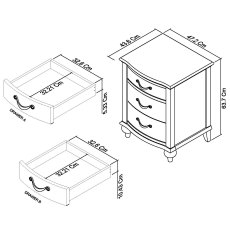 Miller Grey Washed Oak & Soft Grey 3 Drawer Nightstand