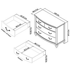 Miller Grey Washed Oak & Soft Grey 2+2 Drawer Chest