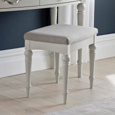 Miller Pebble Grey Fabric Soft Grey Stool