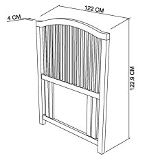 Palmer Soft Grey Slatted Headboard Small Double 122cm