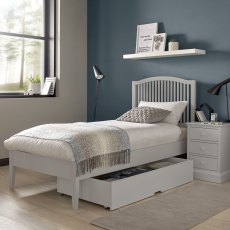 Palmer Soft Grey Slatted Bedstead Single 90cm