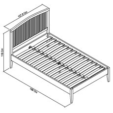 Palmer Soft Grey Slatted Bedstead Small Double 122cm