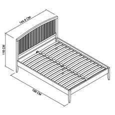 Palmer Soft Grey Slatted Bedstead Double 135cm