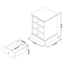 Palmer Soft Grey 3 Drawer Nightstand