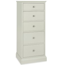 Palmer Soft Grey 5 Drawer Tall Chest