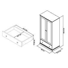 Palmer Soft Grey Double Wardrobe