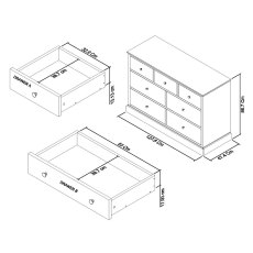 Palmer Soft Grey 3+4 Drawer Chest