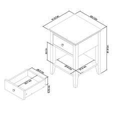 Palmer White 1 Drawer Nightstand